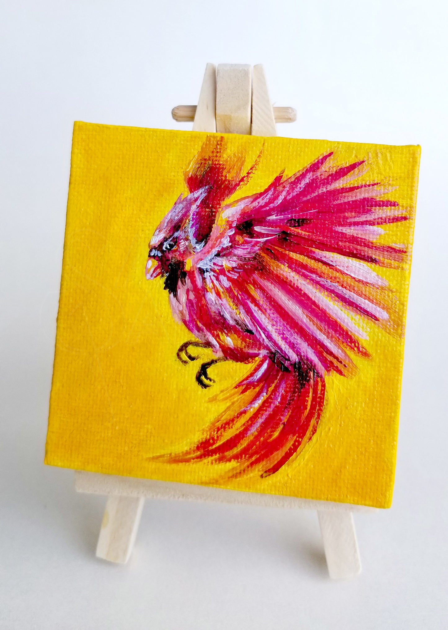 Cardinal - Original Tiny Acrylic Painting