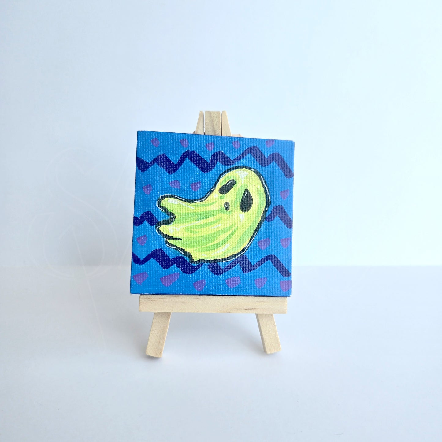 Slime Ghost - Original Tiny Acrylic Marker Art