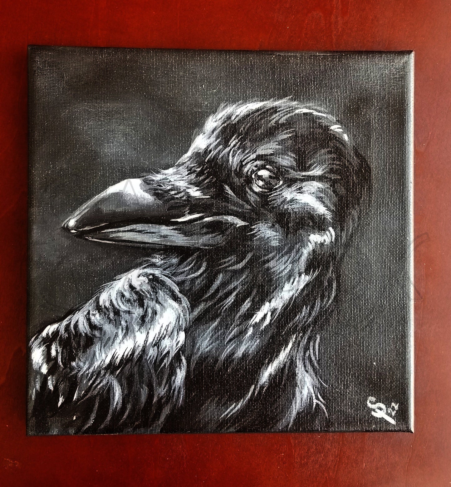 Raven Canvas - Original Acrylic Painting