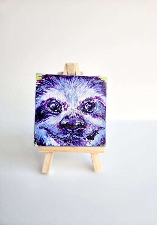 Sloth - Original Tiny Acrylic Painting